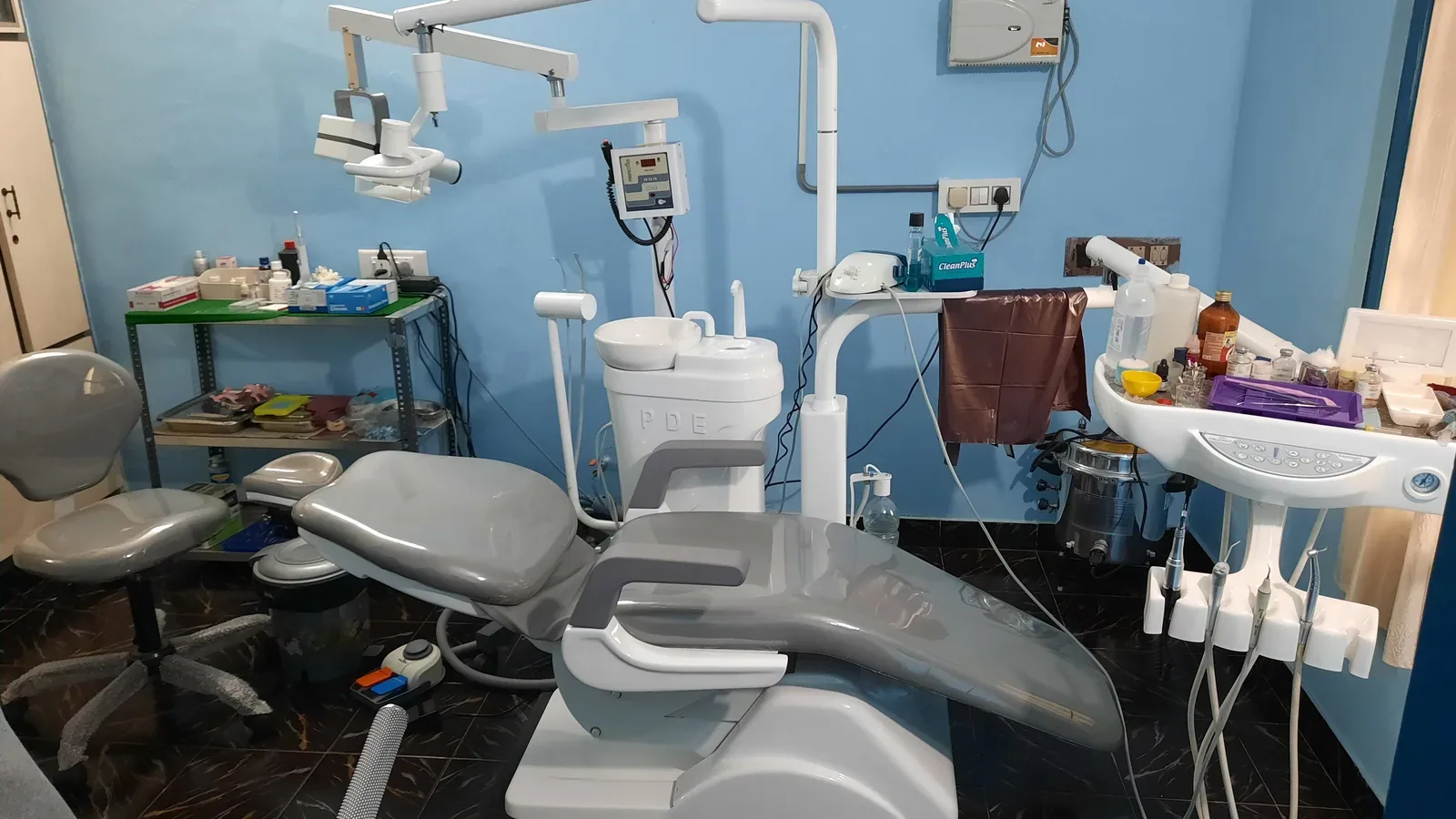 The treatment room at Rainbow Dental Multispeciality Clinic, Kakinada.