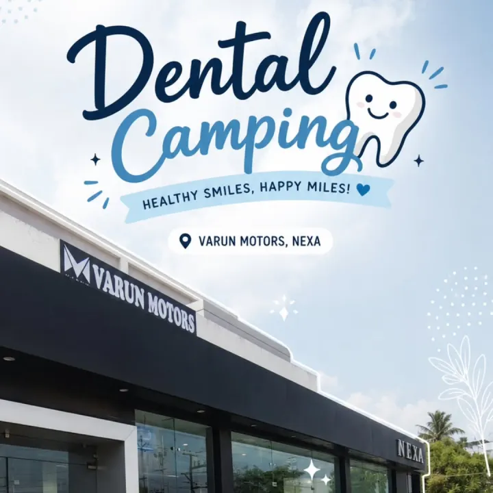Poster for the dental camp at Varun Motors Nexa